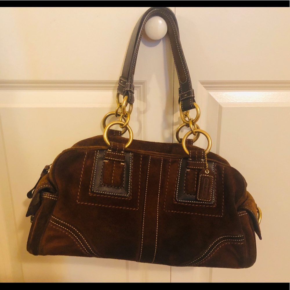 Coach Brown Suede Satchel